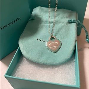 Tiffany & Co. blue border heart charm necklace